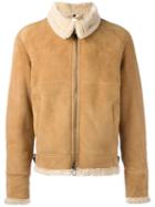 Giorgio Brato Zipped Short Coat, Men's, Size: 46, Nude/neutrals, Sheep Skin/shearling