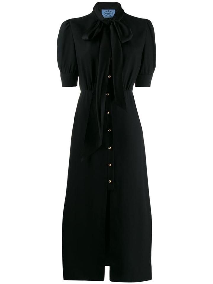 Prada Midi Shirt Dress - Black