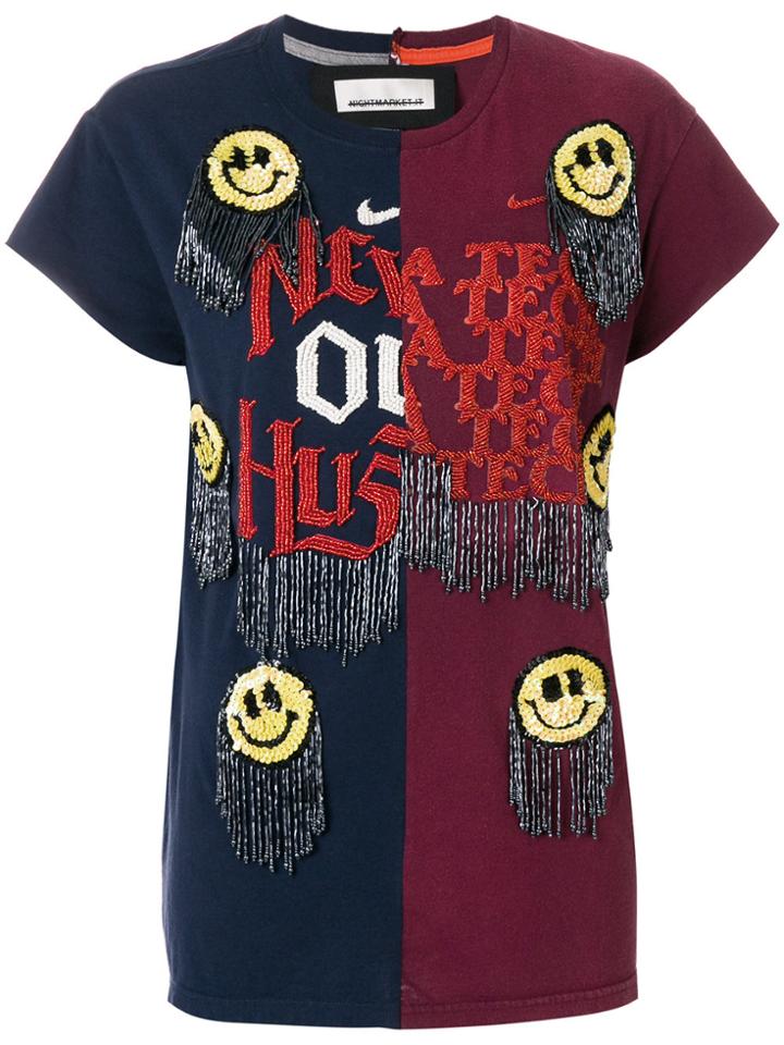 Night Market Split Mix T-shirt - Blue