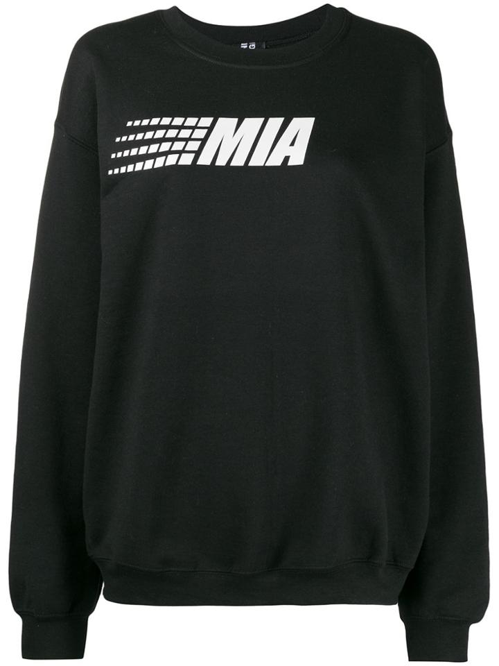 Mia-iam Logo Print Relaxed-fit Sweatshirt - Black
