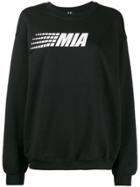 Mia-iam Logo Print Relaxed-fit Sweatshirt - Black