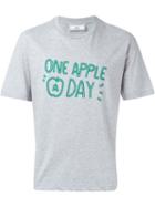 Ami Alexandre Mattiussi Apple Print T-shirt, Men's, Size: Medium, Grey, Cotton