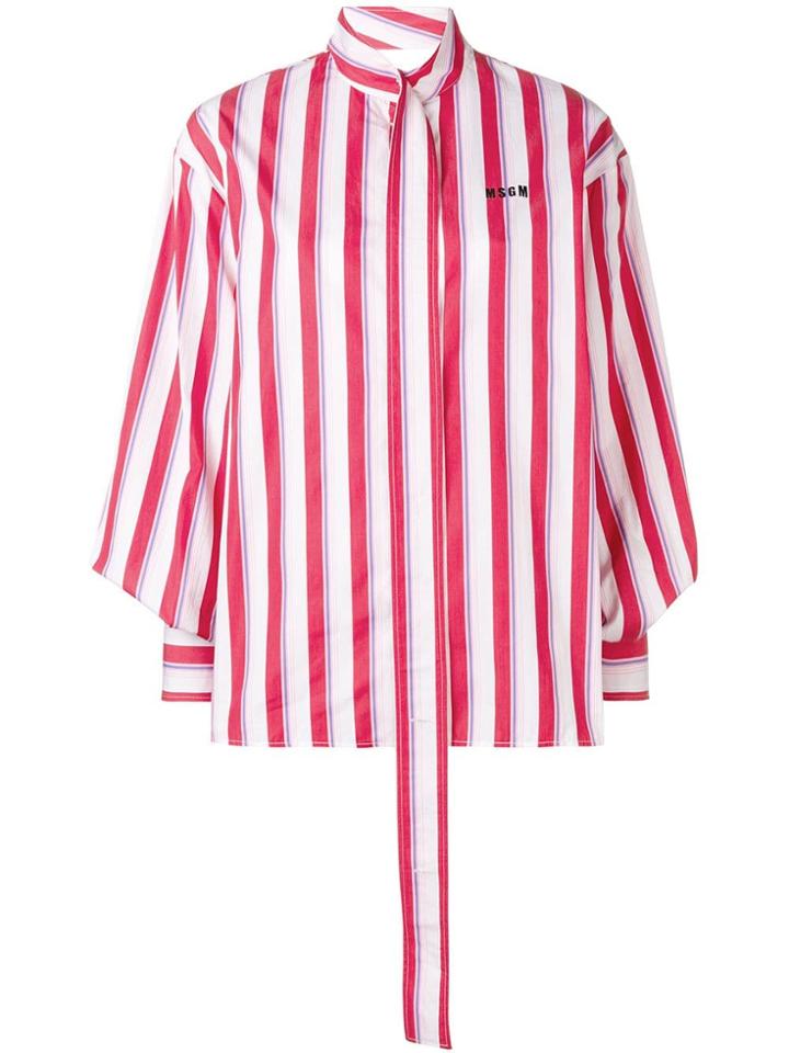 Msgm Striped Printed Shirt - Red