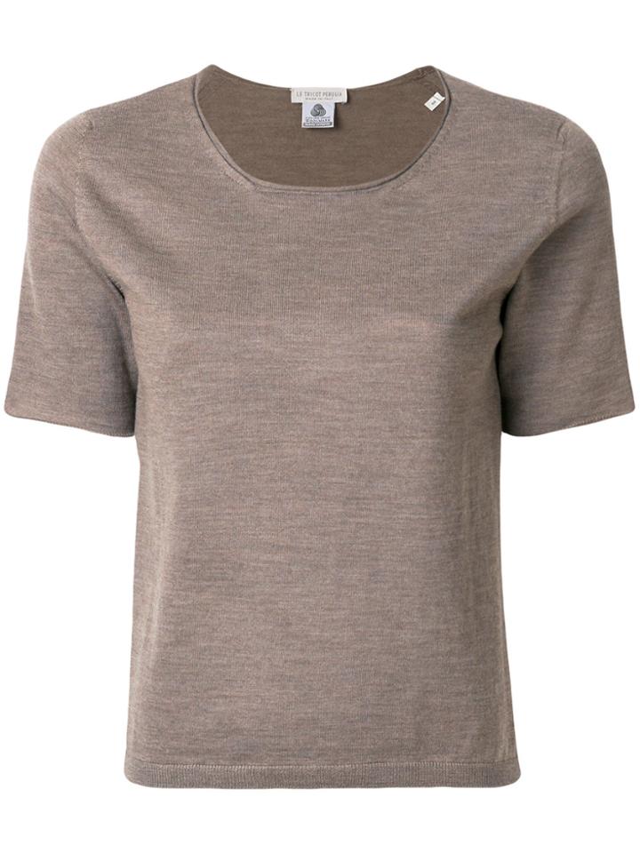 Le Tricot Perugia Round Neck T-shirt - Brown