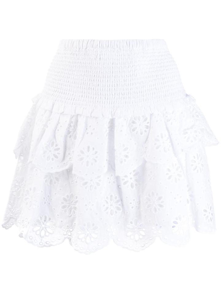 Michael Michael Kors Ruffled Broderie Anglaise Skirt - White