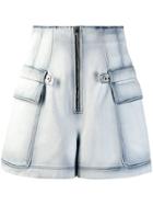 Loewe Bleached Denim Shorts - Blue