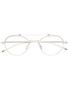 Thom Browne Eyewear Silver & White Gold Glasses