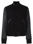 Saint Laurent Star Collar Teddy Jacket, Women's, Size: 36, Black, Wool/polyamide/lamb Skin/cotton