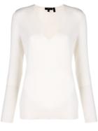 Theory Cashmere Adrianna V-neck Sweater - White