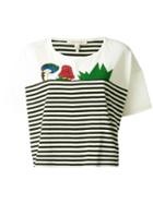 Marc Jacobs Julie Verhoeven Striped Print T-shirt, Women's, Size: Small, White, Cotton