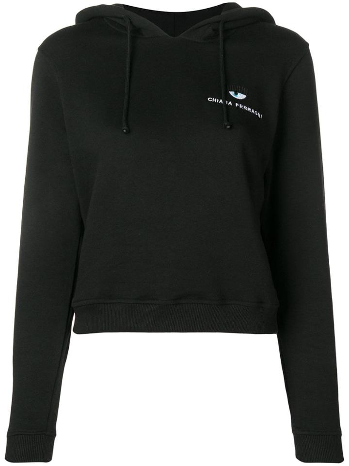 Chiara Ferragni Embroidered Logo Hoodie - Black