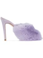 Natasha Zinko Lilac Fur 125 Mules - Pink & Purple