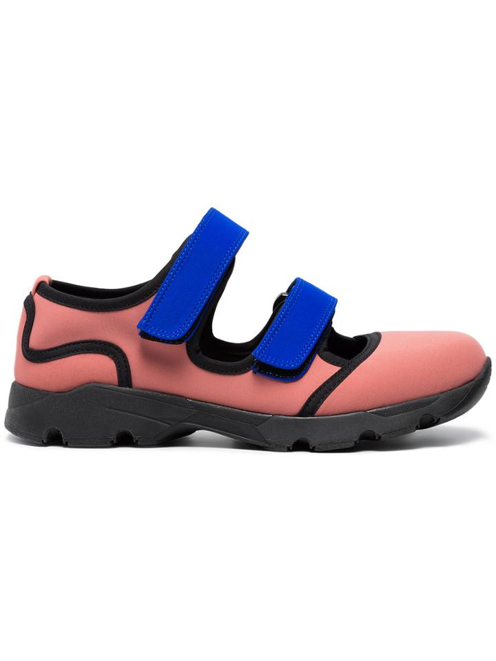 Marni Pink Blue Neoprene Double Strap Sneakers - Pink & Purple