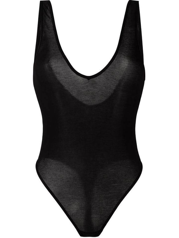 Maison Close 'bellevue' Thong Body, Women's, Size: Medium, Black, Spandex/elastane/modal