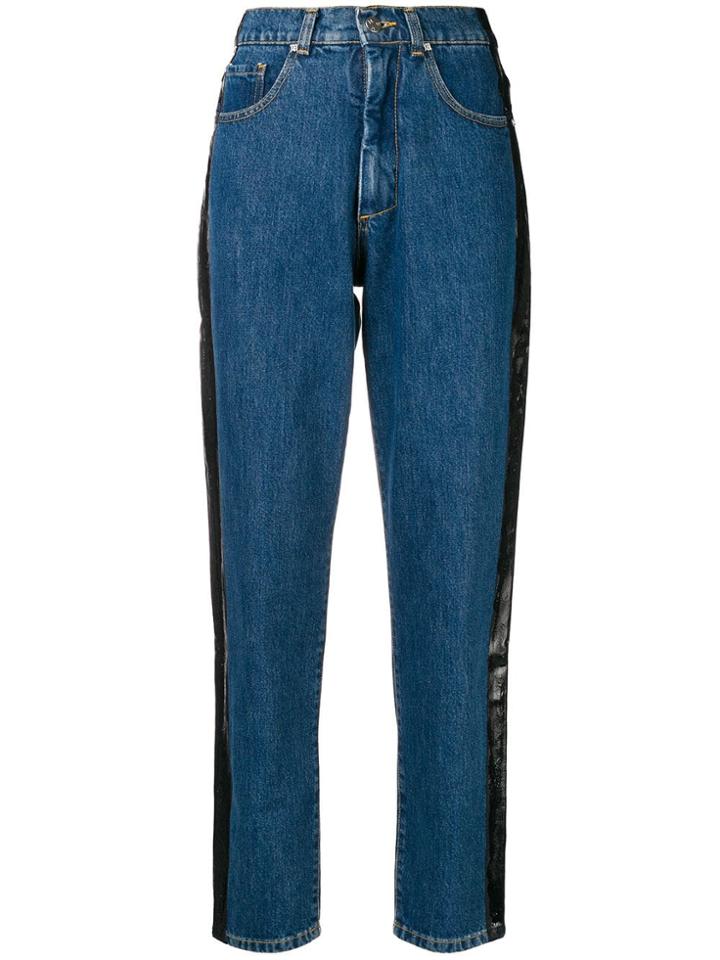 Misbhv Side Paint Stripe Jeans - Blue
