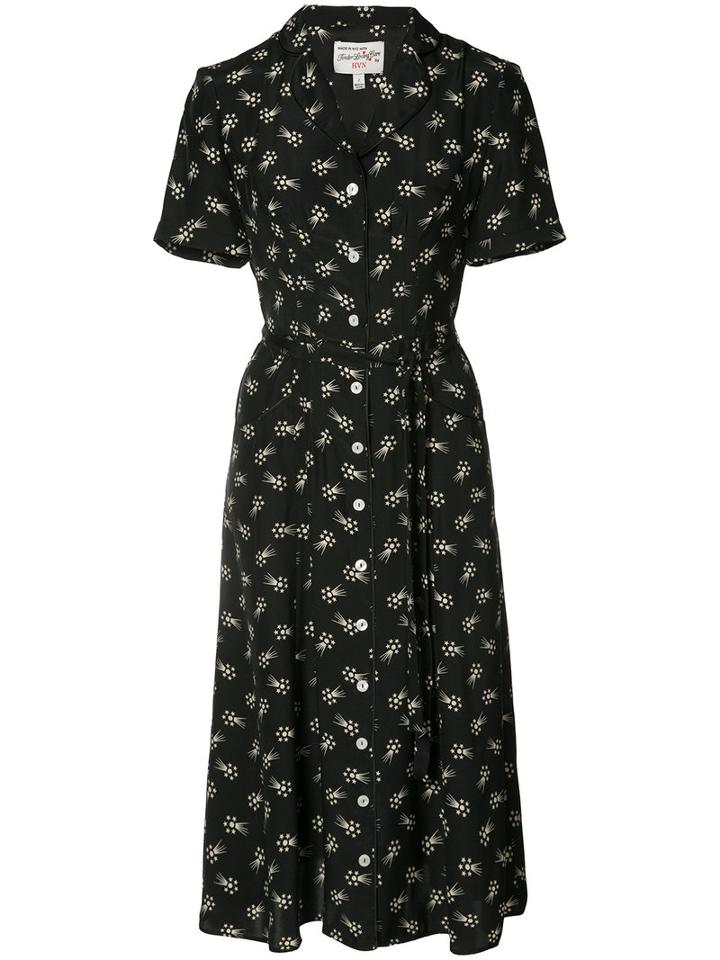 Harley Viera Newton Star-print Dress, Women's, Size: 2, Black, Silk