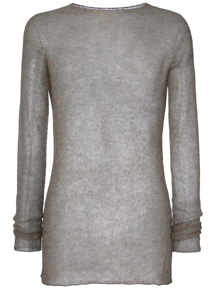 Rick Owens - Crew Neck Jumper - Men - Polyamide/alpaca - L, Grey, Polyamide/alpaca