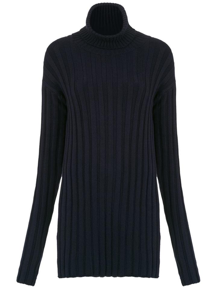 Gloria Coelho High Neck Knitted Top - Blue