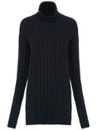 Gloria Coelho High Neck Knitted Top - Blue