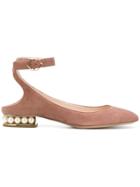 Nicholas Kirkwood Lola Pearl Ballerinas - Nude & Neutrals