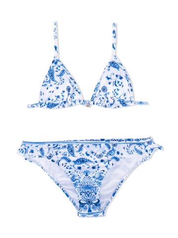Ermanno Scervino Junior Paisley Triangle Bikini - Blue