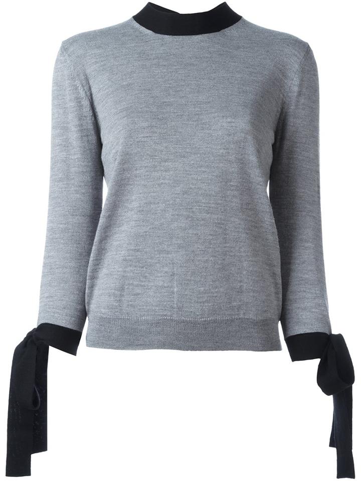 Msgm Contrast Tie Sweatshirt