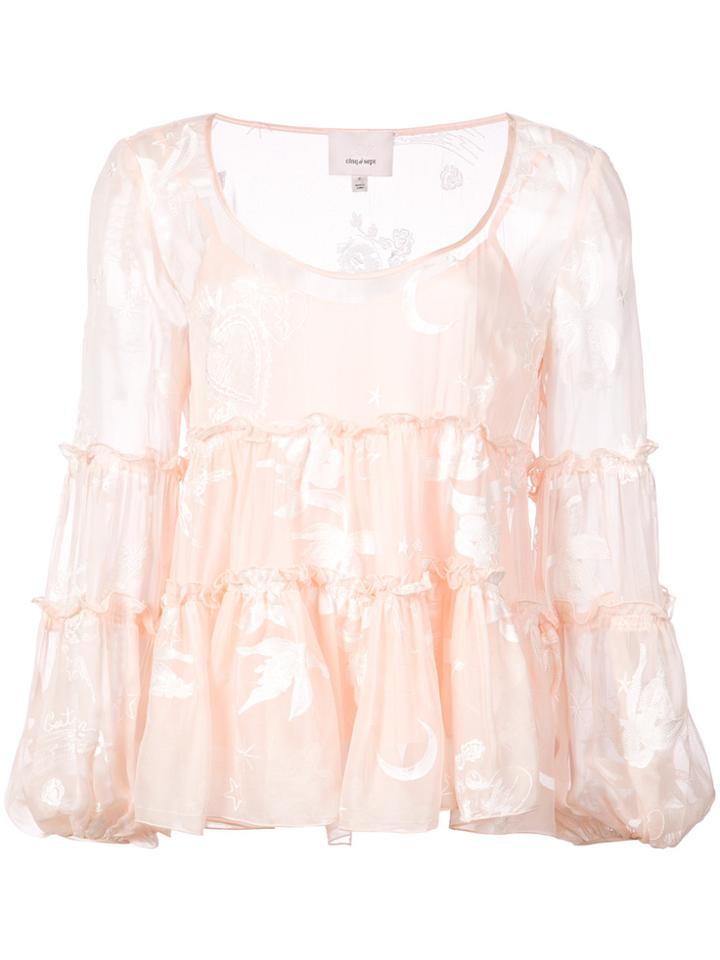 Cinq A Sept Floral Blouse - Pink & Purple