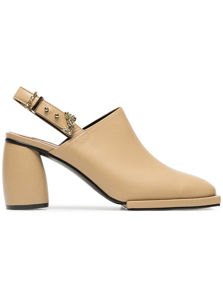 Reike Nen Beige 80 Square Toe Leather Pumps - Neutrals