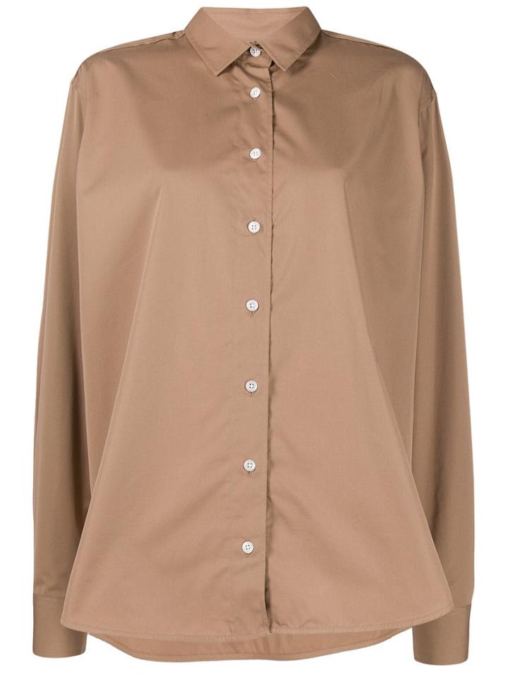 Toteme Oversized Long Sleeve Shirt - Brown