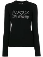 Love Moschino Embellished Longsleeved Sweater - Black