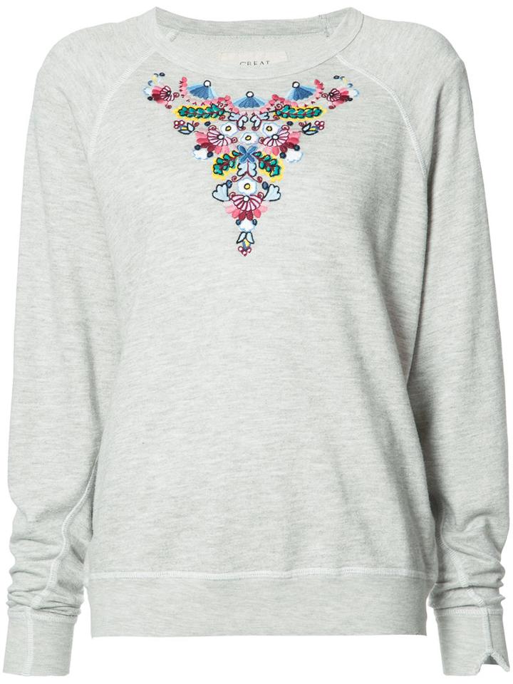 The Great Heart Patch Jumper, Women's, Size: 1, Grey, Cotton/rayon