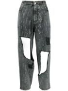 Philosophy Di Lorenzo Serafini Embellished Distressed Jeans - Grey