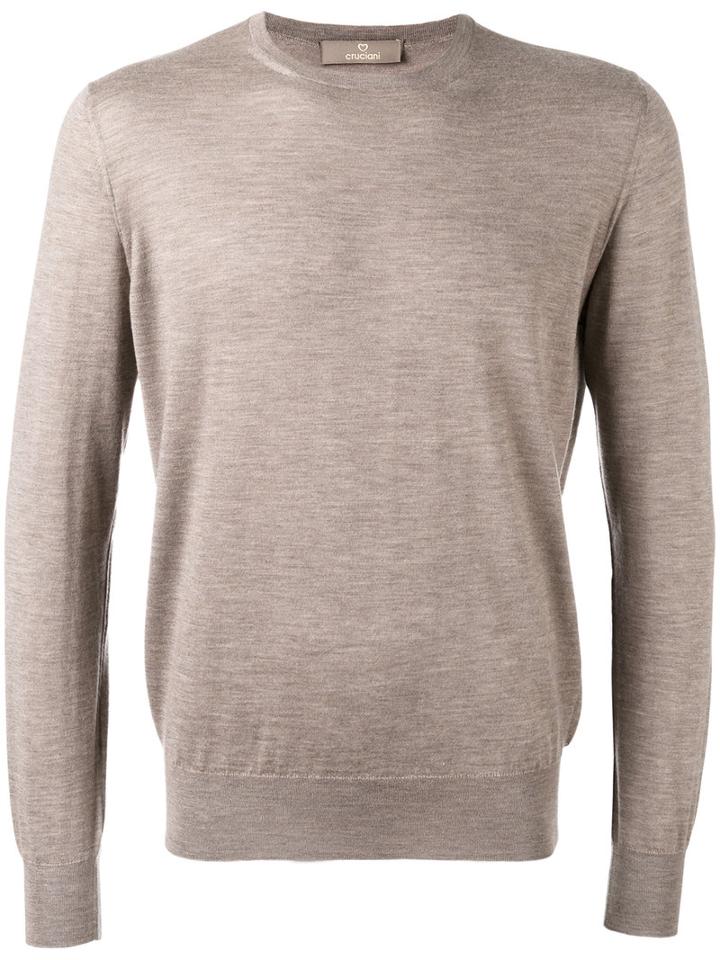 Cruciani - Crew Neck Sweater - Men - Cashmere - 48, Nude/neutrals, Cashmere