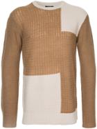 Guild Prime Panelled Crew Neck Jumper - Brown