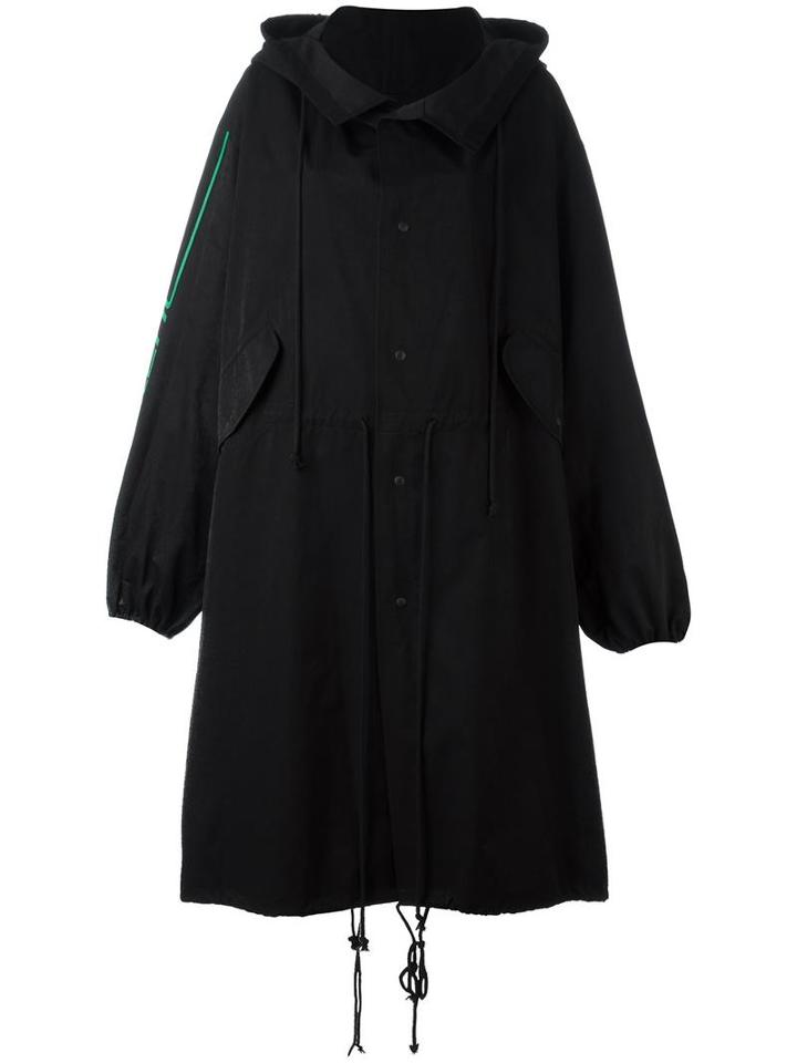 Hyein Seo Oversized Reflective Fishtail Parka, Women's, Size: 3, Black, Cotton/polyester