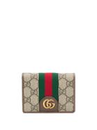 Gucci Gg Three Little Pigs Embroidered Cardholder - Neutrals