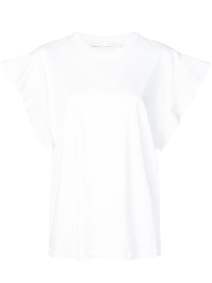 Victoria Victoria Beckham Ruffle Sleeves Top - White