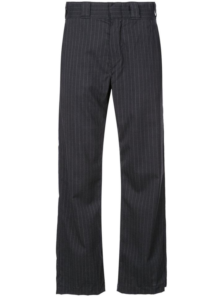 R13 High Waisted Pinstripe Trousers - Grey