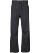 R13 High Waisted Pinstripe Trousers - Grey