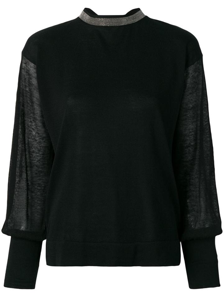 Fabiana Filippi Sheer Sleeve Jumper - Black