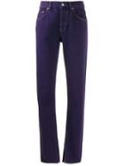 Ganni Mid Rise Ankle Slit Jeans - Purple