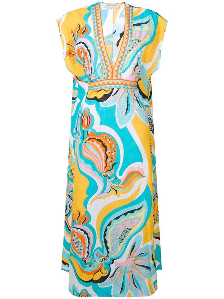 Emilio Pucci Badea Printed Beach Dress - Blue