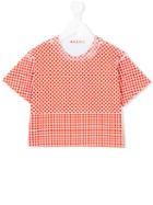 Marni Kids - Cropped Grid Print T-shirt - Kids - Cotton - 4 Yrs, White