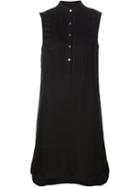 Atm Pleated Bib Sleeveless Shirt Dress
