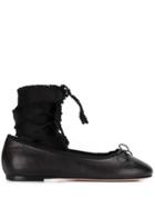 Red Valentino Red(v) Wrap Ballerinas - Black