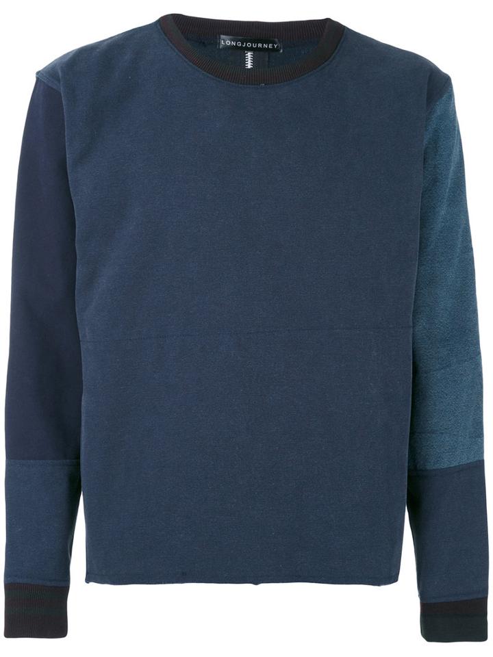 Patched Sweatshirt - Men - Cotton/nylon - L, Blue, Cotton/nylon, Longjourney