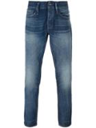 Denham 'razor' Slim Fit Jeans, Men's, Size: 36/34, Blue, Cotton/calf Leather/spandex/elastane