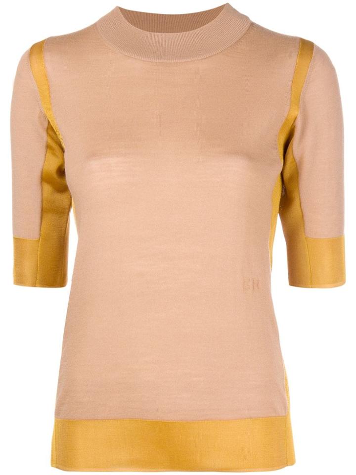 Sonia Rykiel Contrast Knit Jumper - Neutrals