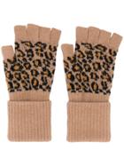 Paul Smith Leopard Knit Gloves - Neutrals