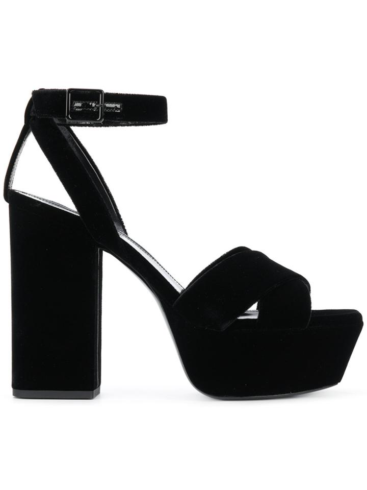Saint Laurent Farrah 80 Sandals - Black